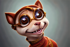 Happy Dog With Glasses Character