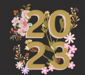 Happy New Year 2023 Flower Collage