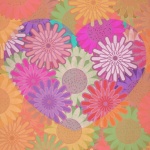 Heart Flowers Background Colorful