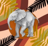 Boho Tropical Africa Elephant