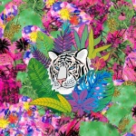 Colorful Tropical White Tiger