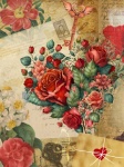 Vintage Floral Heart Postcard