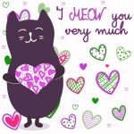 Cat Character Valentine