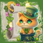 St. Patrick&039;s Day Cat