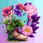 Spring Floral Boot Poster