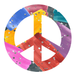 Peace Sign Glitter Abstract PNG