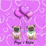 Valentine Pug Dog Illustration