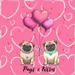 Valentine Pug Dog Illustration