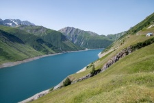 Landscape, Reservoir, Alps
