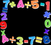 Large Numbers And Math Signs Frame
