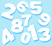 Large White Numbers Background