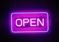 Neon Open For Business Sign