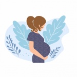 Pregnant Young Woman Clipart