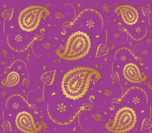 Purple And Gold Paisley Pattern