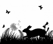 Rabbit Wildflower Meadow Clip