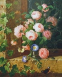 Roses Vase Vintage Art