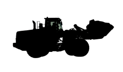 Silhouette Black Bulldozer Clipart