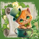 St. Patrick&039;s Day Cat