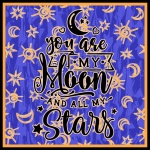 Valentine Moon And Stars Sentiment