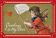 Valentine Vintage Heart Girl