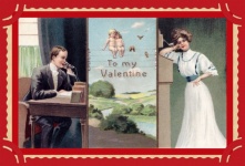 Valentine Vintage Telephone Couple