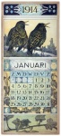 Vintage Bird Calendar 1914