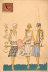 Vintage Postcard French Fashion