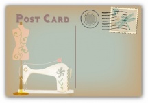 Vintage Sewing-theme Postcard