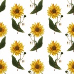 Vintage Sunflowers Pattern Backdrop