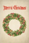 Vintage Christmas Wreath Postcard