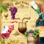 Vintage Wine Decoupage