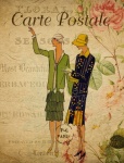 Woman Vintage Postcard 1930s