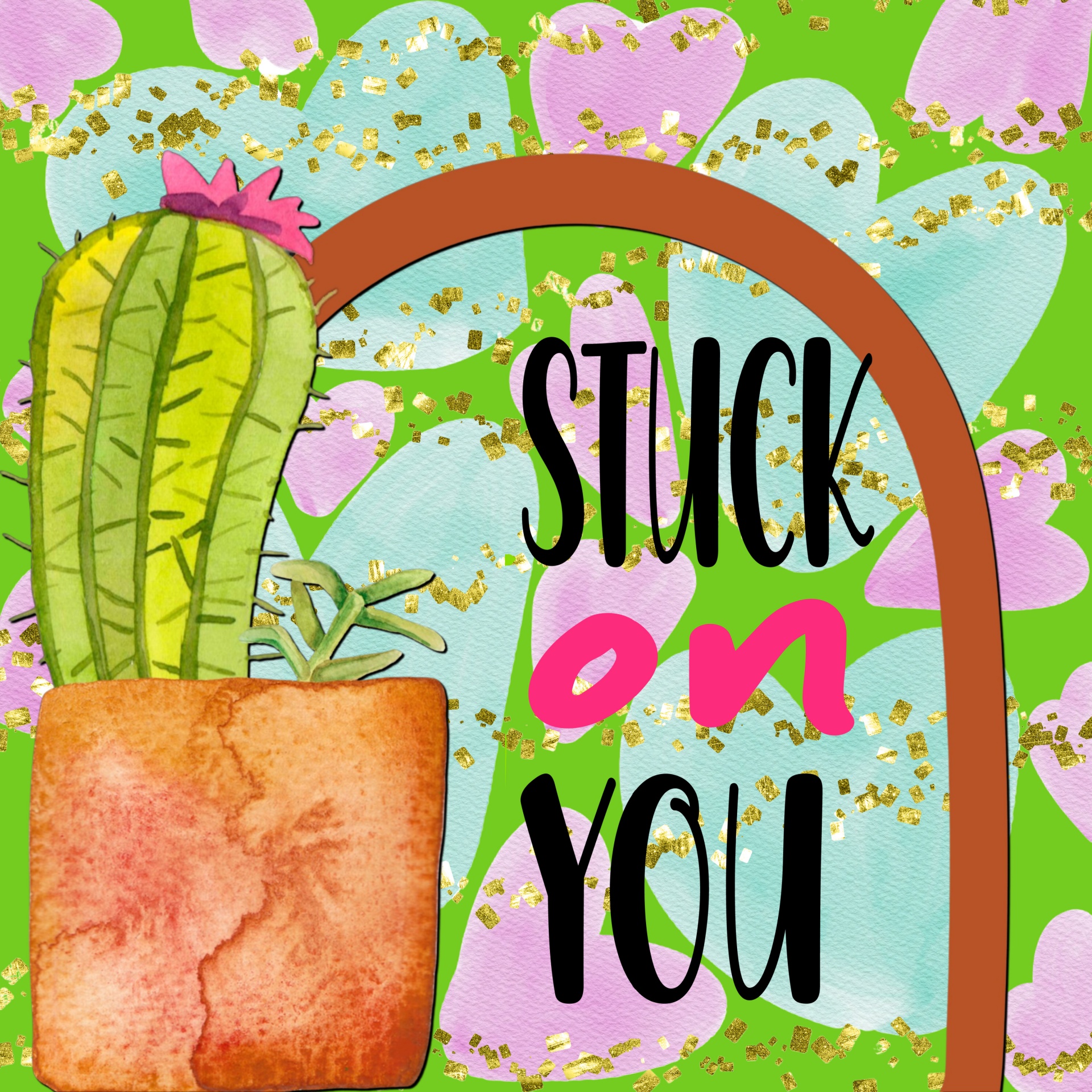 Valentine Cactus Stuck On You
