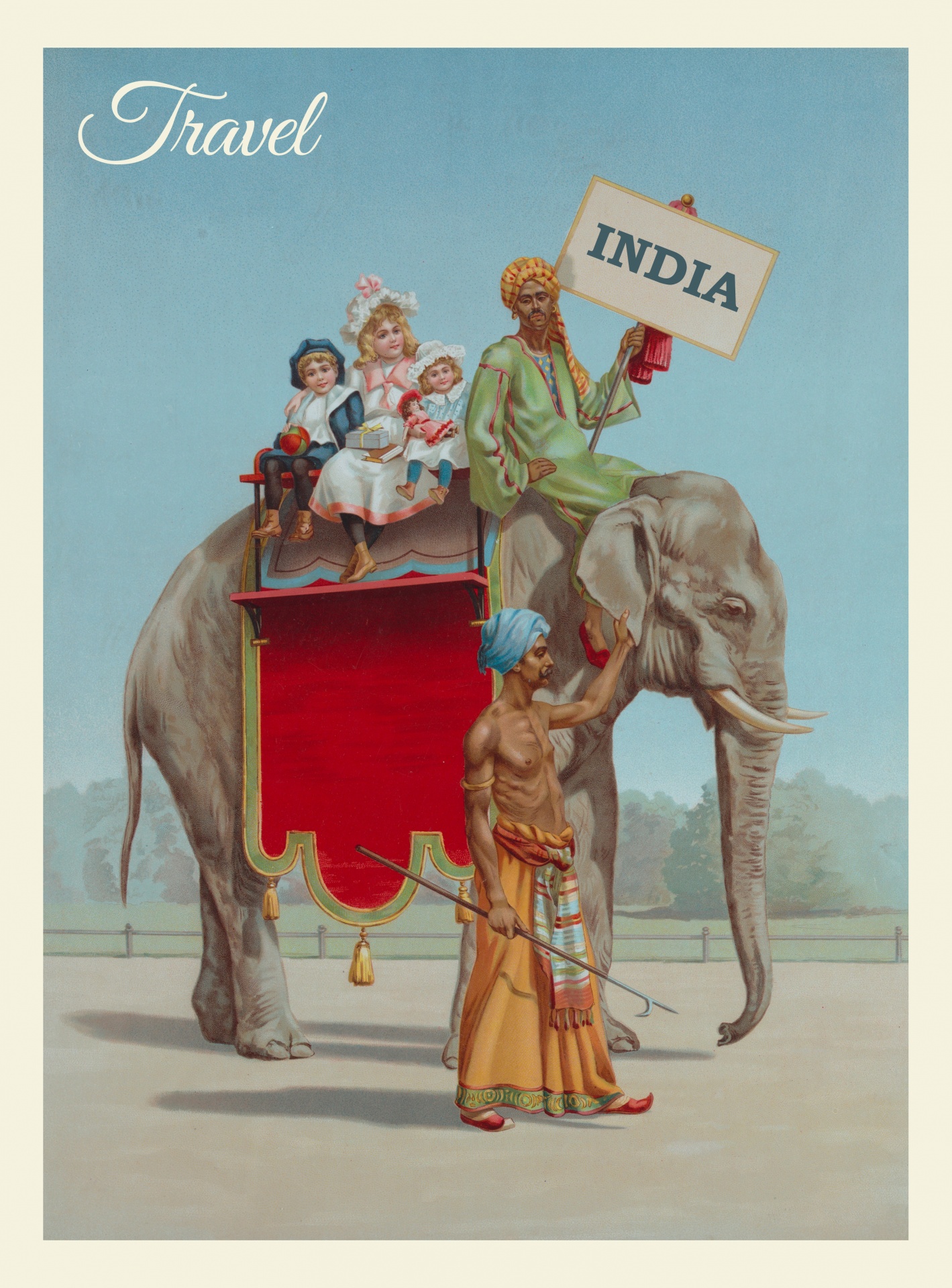 India Travel Poster Vintage