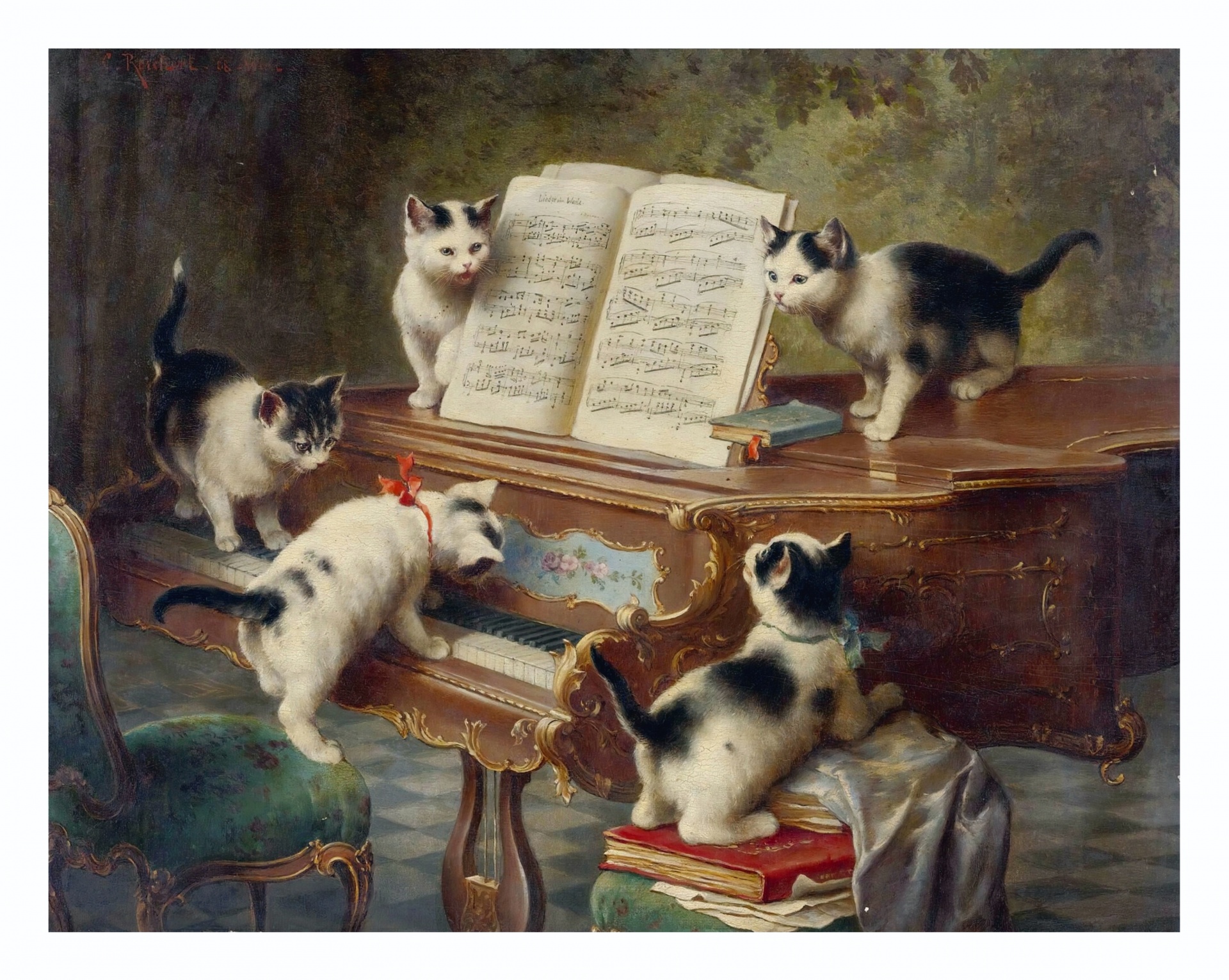 Cats Vintage Art Paintings