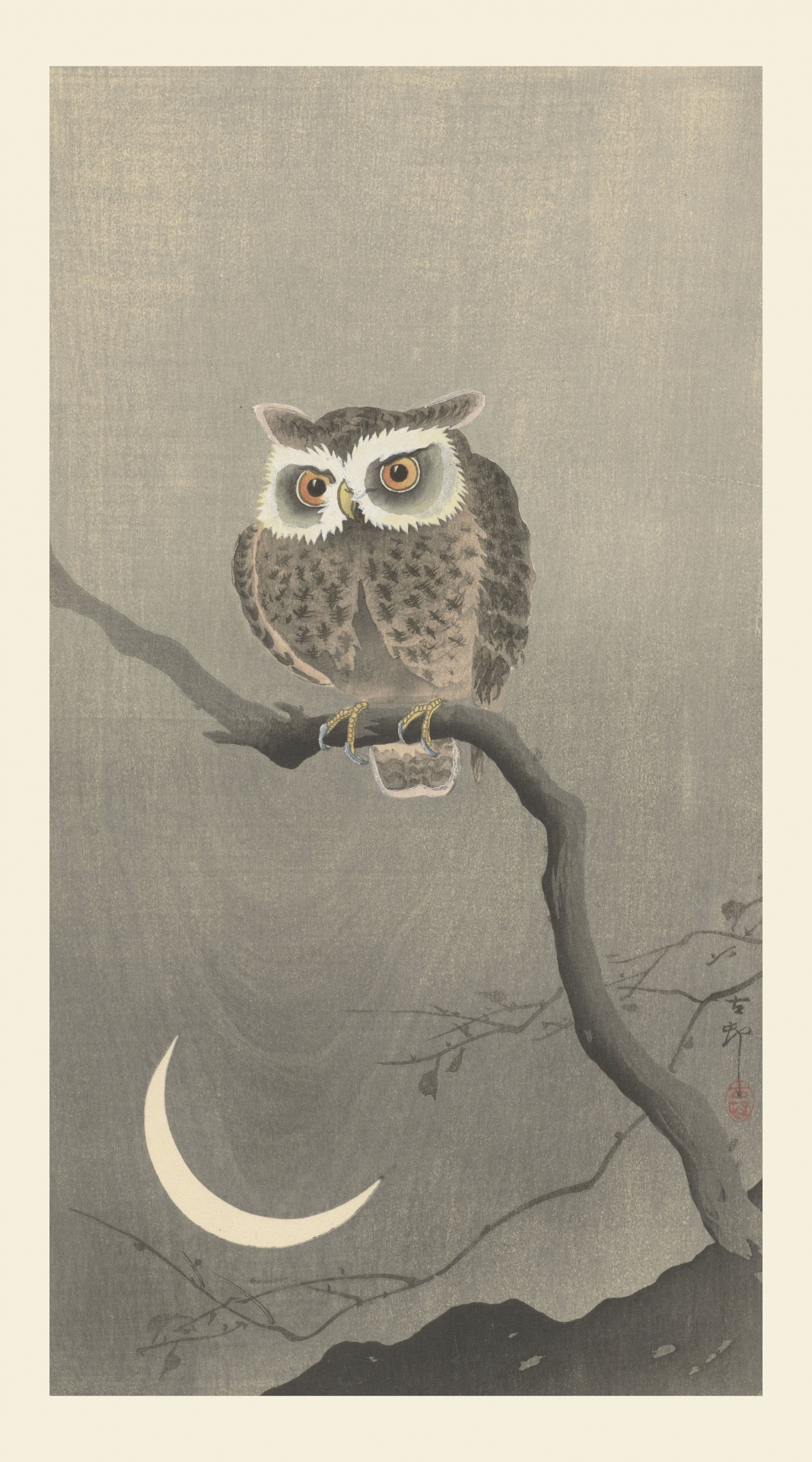 Owl Japanese Vintage Art