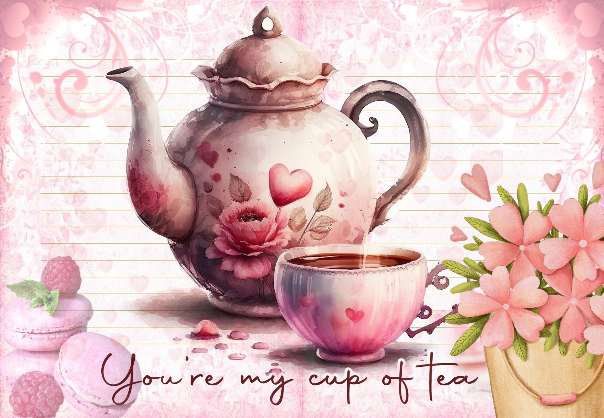 Valentine Vintage Tea Sentiment