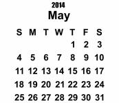 2014 Calendar May Template