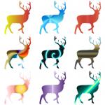9 Deers In Colors
