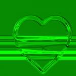 GF Heart Metallized Green