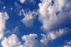 Puffy White Clouds On Blue Sky