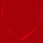 Simple Heart Metallic Outline Red