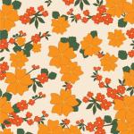Vintage Floral Wallpaper Orange