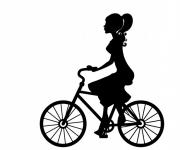 Woman Cyclist Black Silhouette