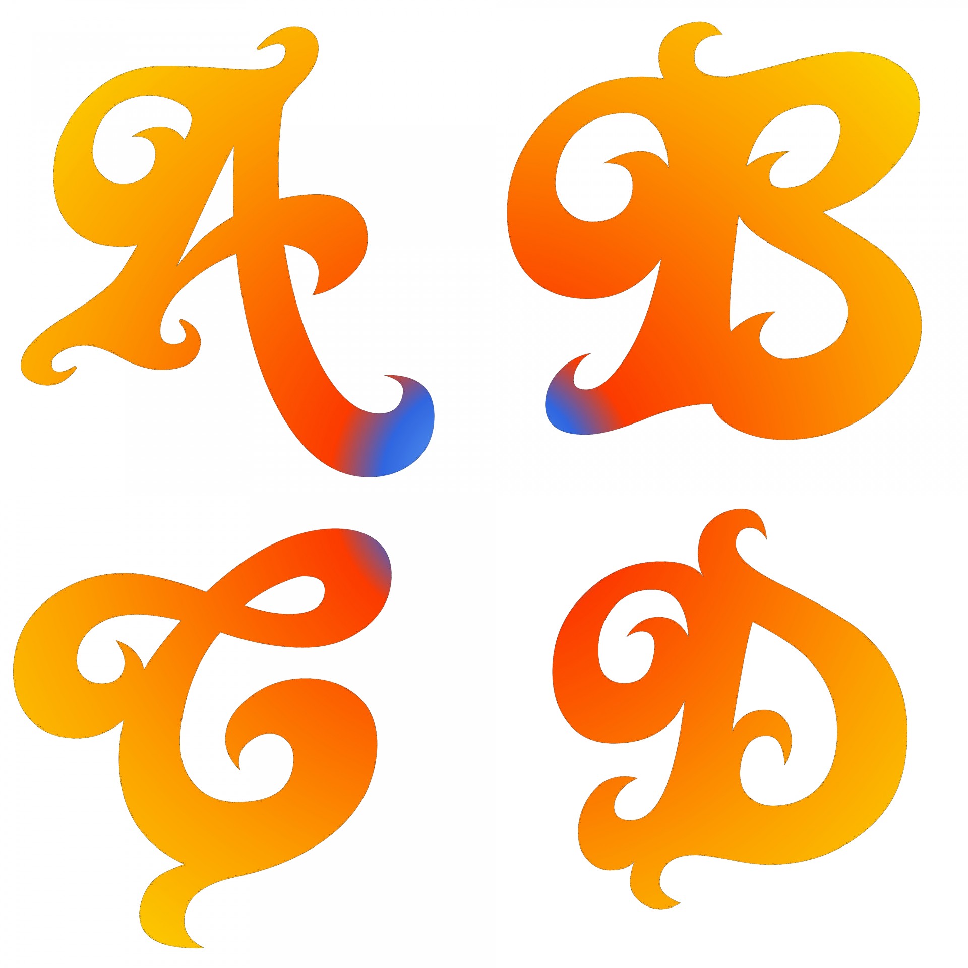 A B C D Letters