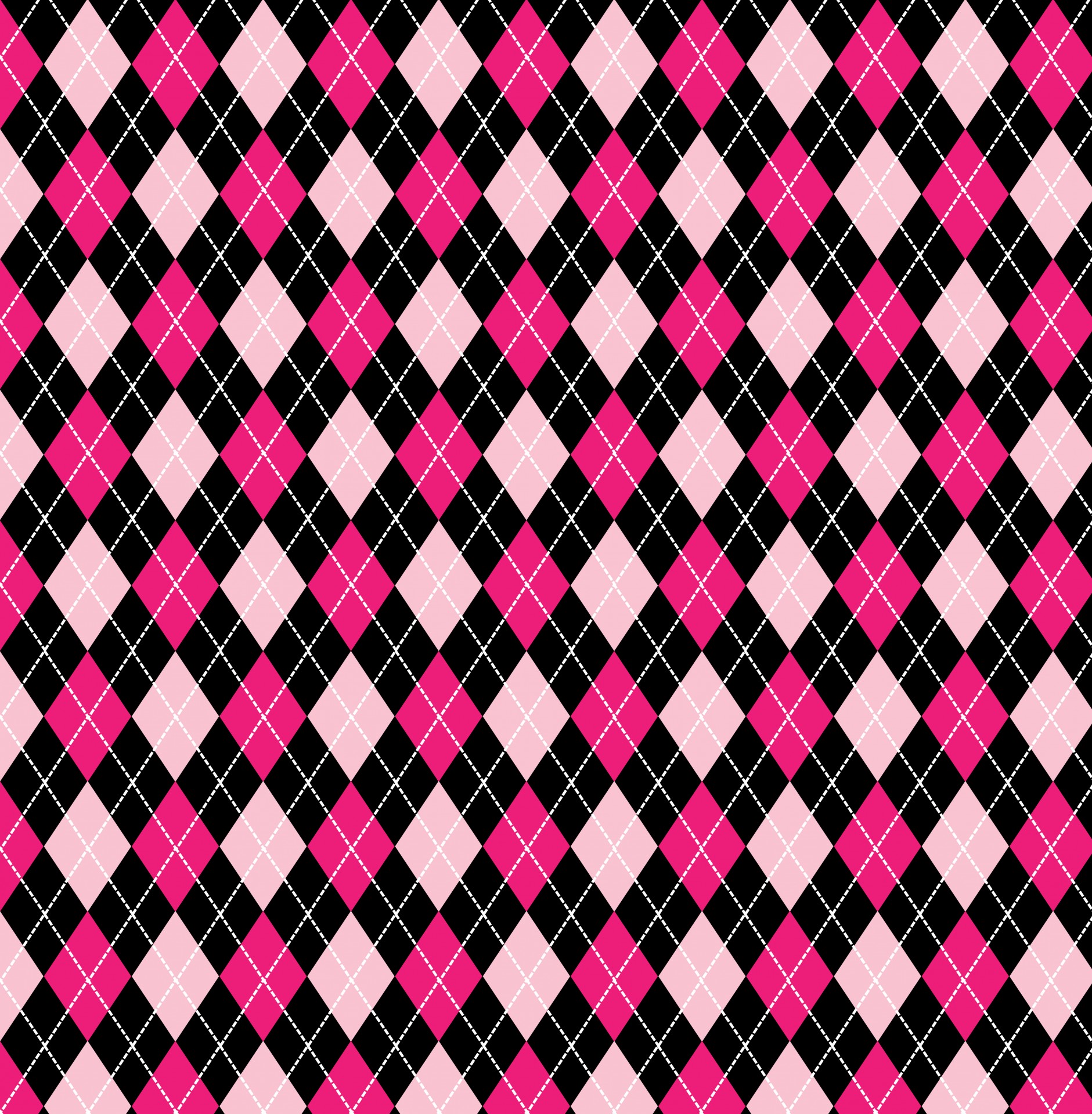 Diamonds argyle pattern in shades of pink and black for scrapbooking