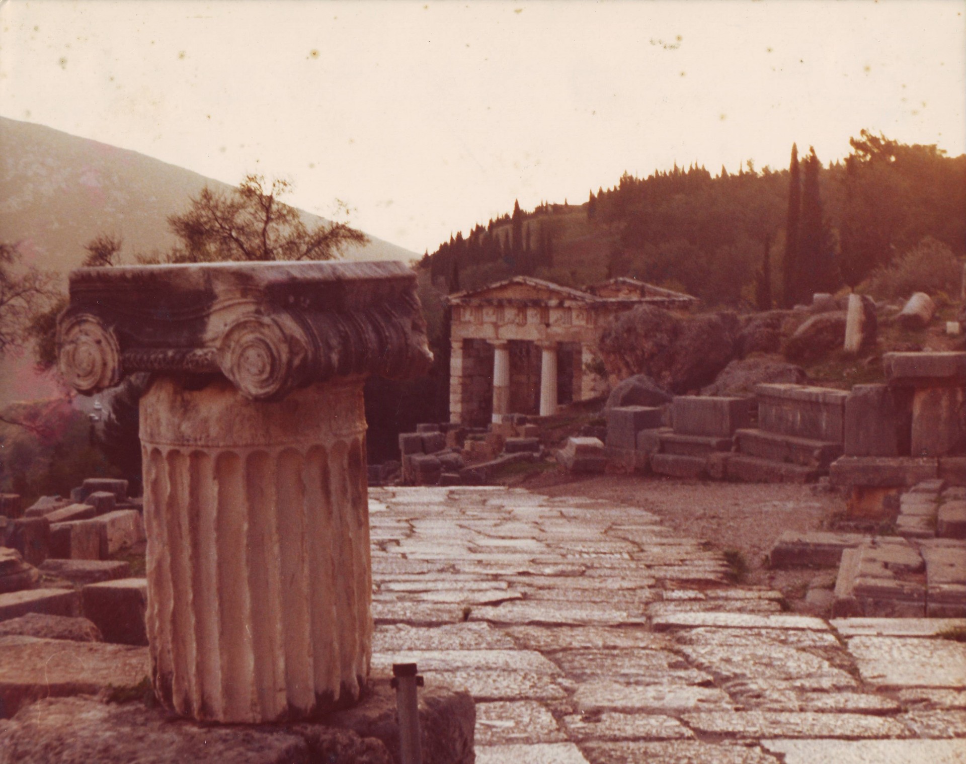 One cannot visit Delphi without taking in the Sanctuary of Apollo with its steps leading into the Sacred Way that gradually winds up to the foundation of the Temple of Apollo