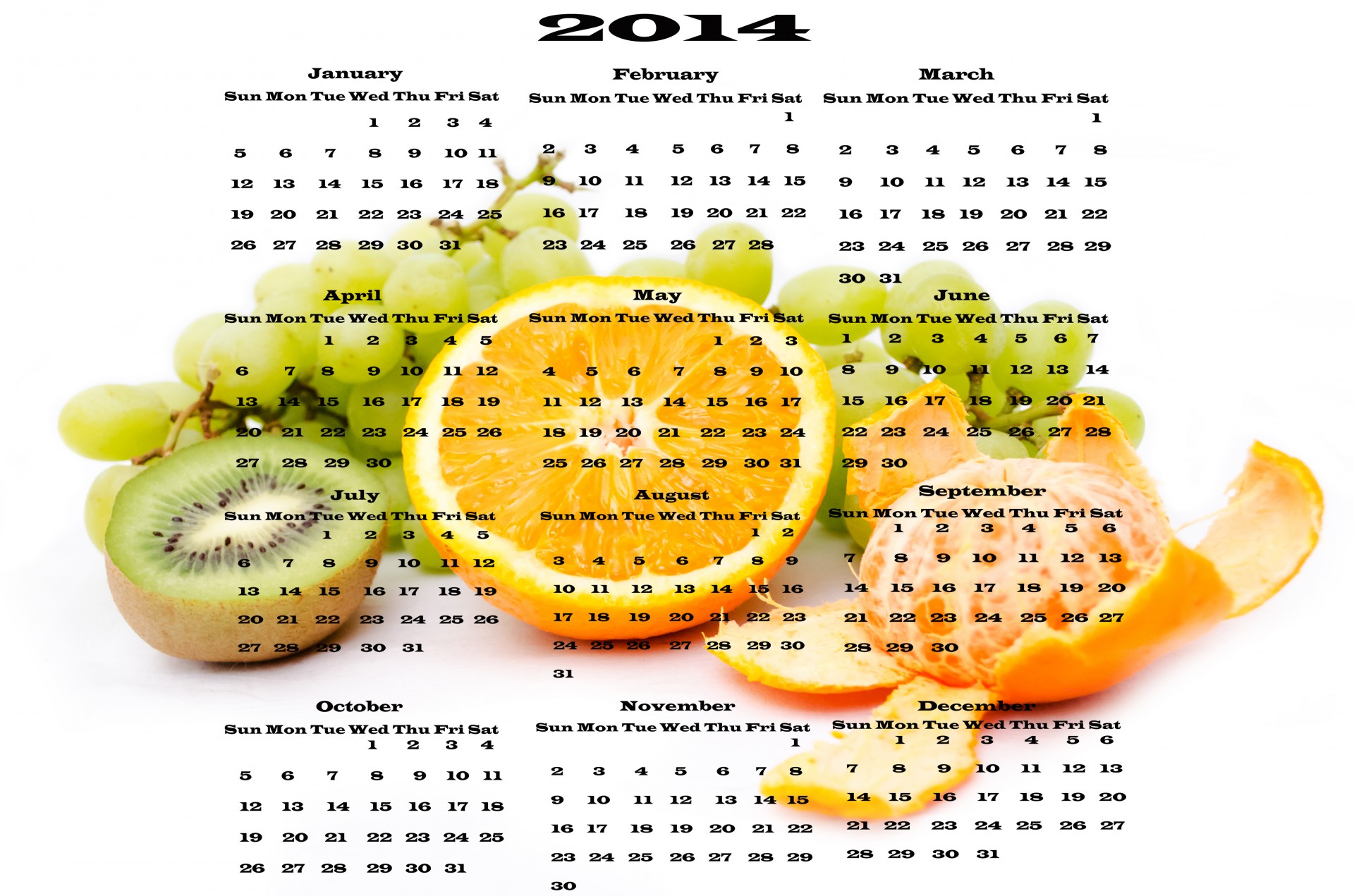 Calendar 2014 - Fruit
