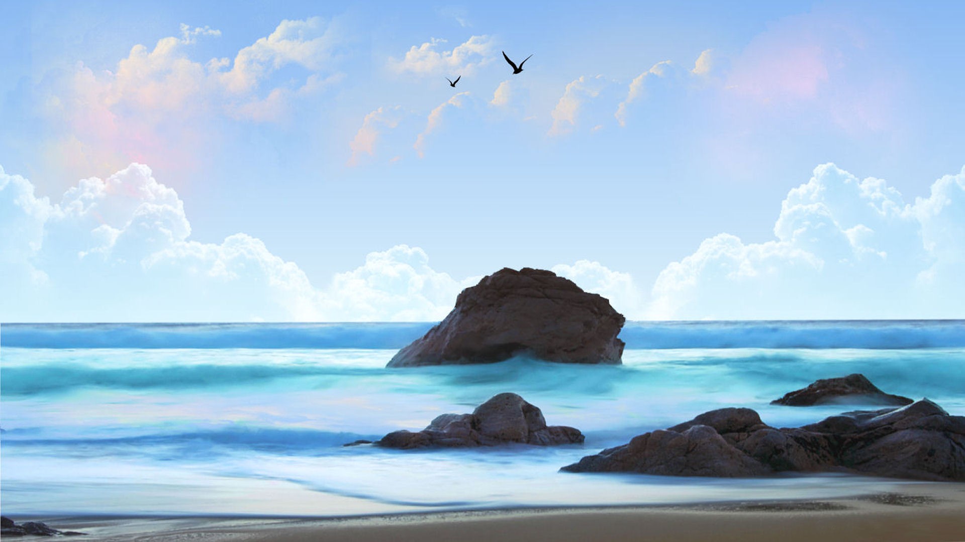 C.E. Beach Ocean Painting