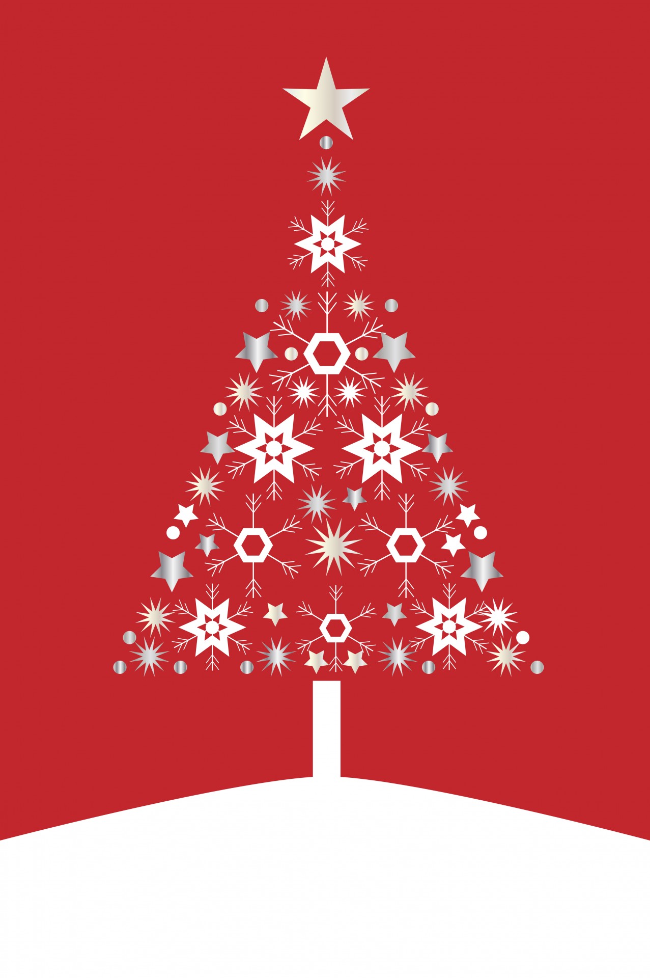 Modern style christmas tree card template
